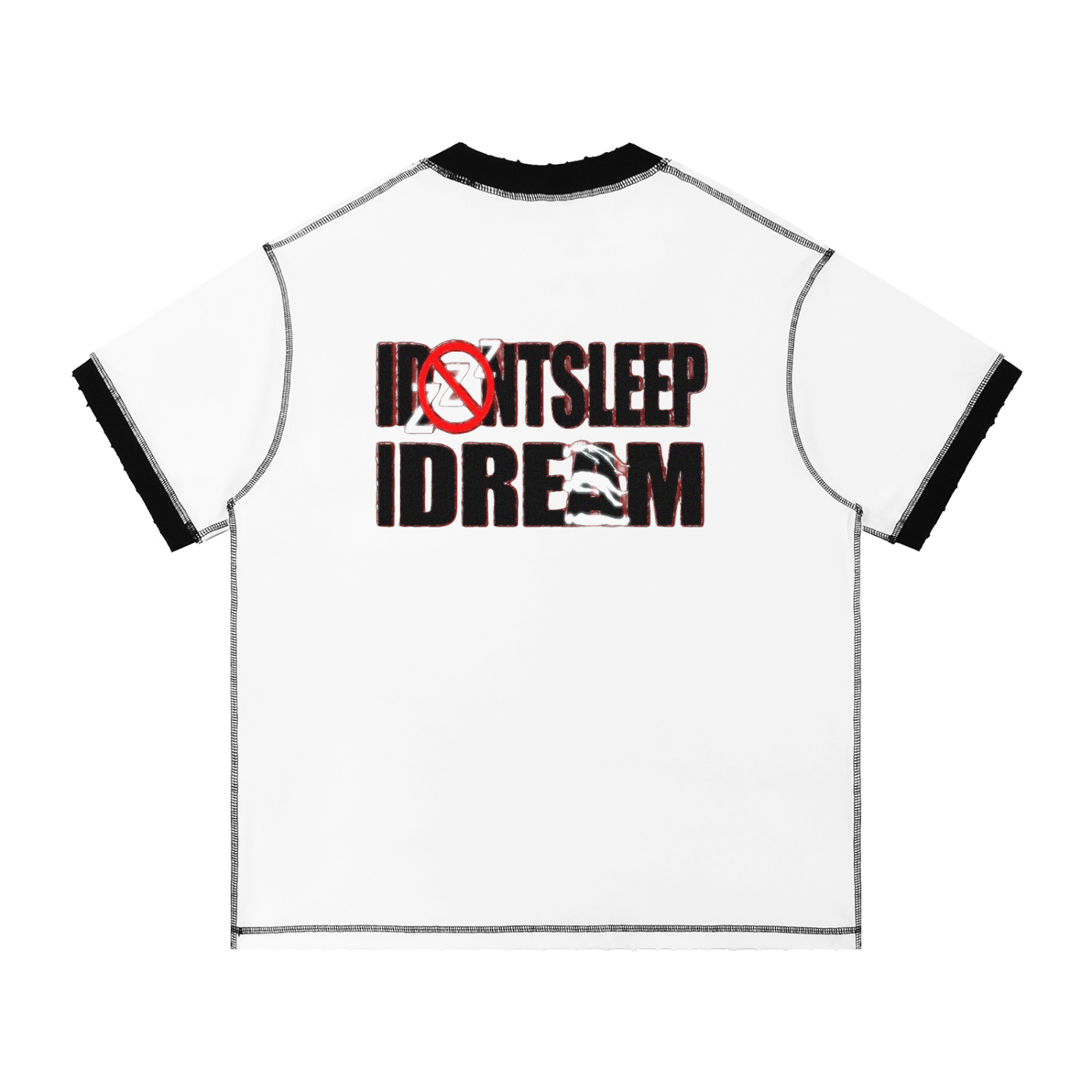 I DONT SLEEP I DREAM Contrast-Stitched Cotton T-Shirt